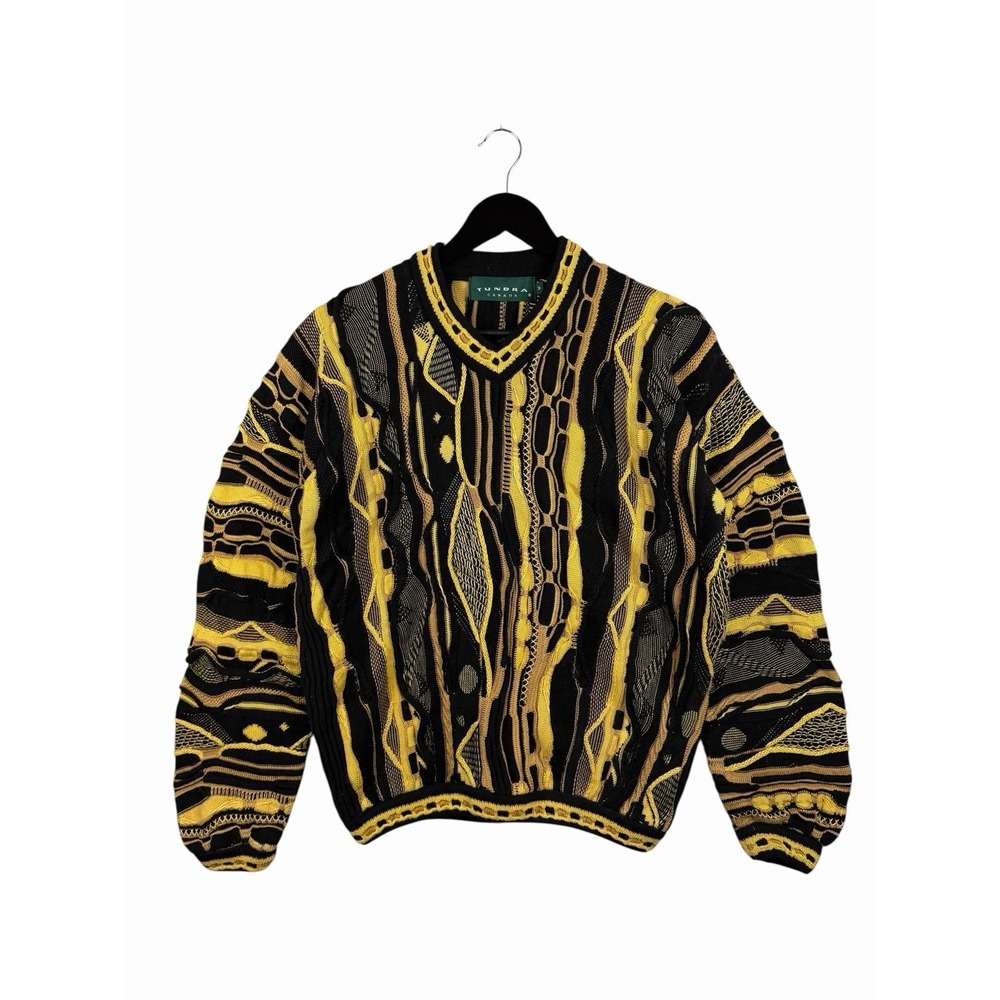 Vintage 90s Tundra Canada Multicolor 3D Sweater Coogi Style Y2K Sz M